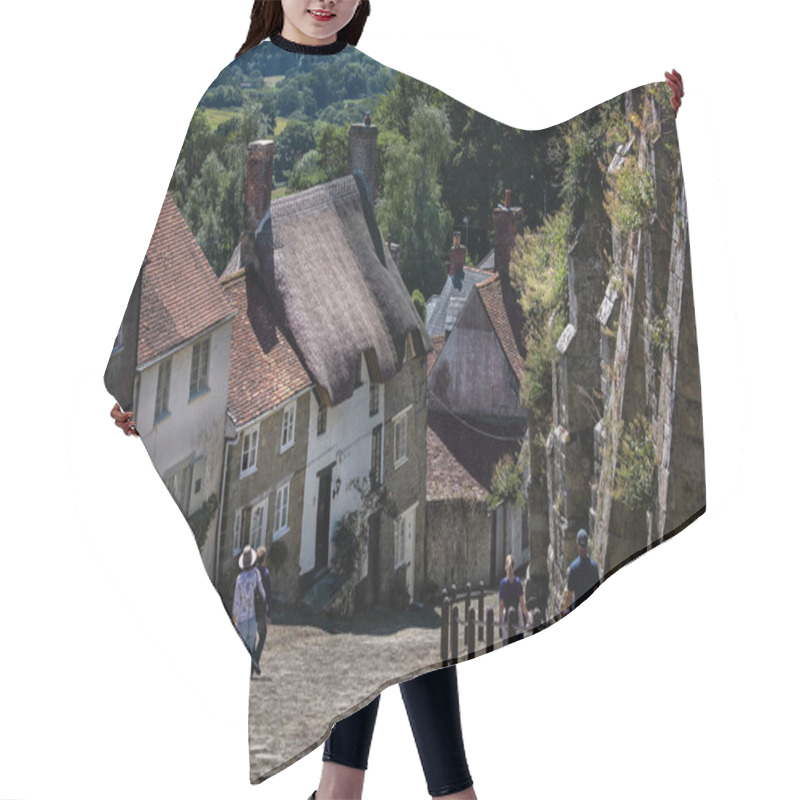 Personality  Looking Down Famous Cobbled Gold Hill In Shaftesbury, Dorset, UK On 30 July 2020 Hair Cutting Cape