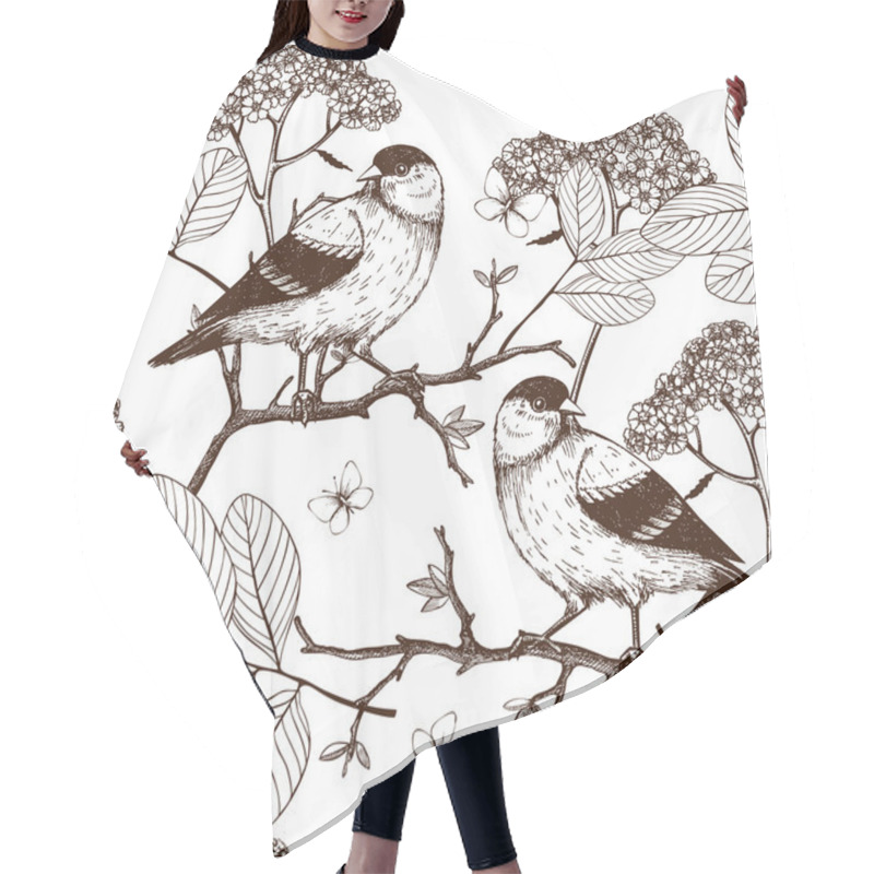 Personality  Seamless Pattern With Birds Hair Cutting Cape