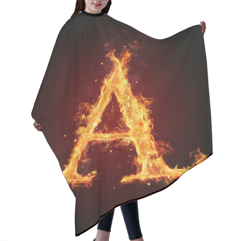 Personality  Fire Letter On Black Background Hair Cutting Cape