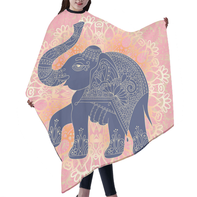 Personality  Original Indian Pattern With Elephant For Invitation Hair Cutting Cape