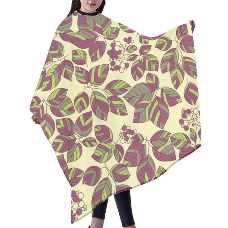 Personality  Seamless Green Leaves Pattern Hair Cutting Cape