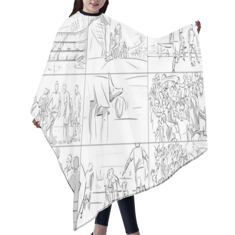 Personality  Storyboard With Soccer Players Hair Cutting Cape