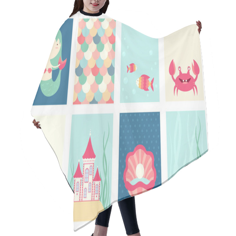 Personality  Set Of Banners With Cute Fairy-tale Characters Hair Cutting Cape