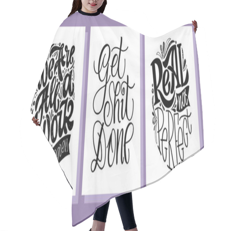 Personality  Cute Lettering Postcard About Life. Lettering Poster, T-shirt Design.  Hair Cutting Cape