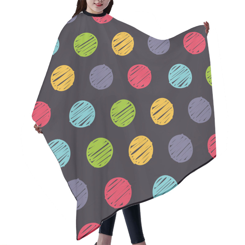 Personality  Polka Dots Doodle Seamless Hair Cutting Cape