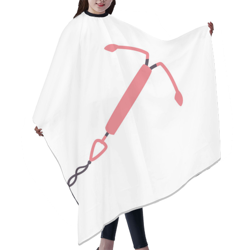 Personality  Flat Intrauterine Device Design Over White Hair Cutting Cape