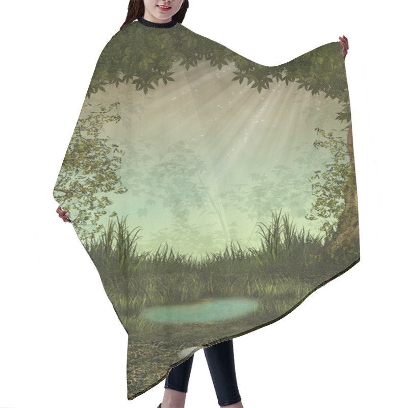 Personality  Fantasy Landscape Hair Cutting Cape