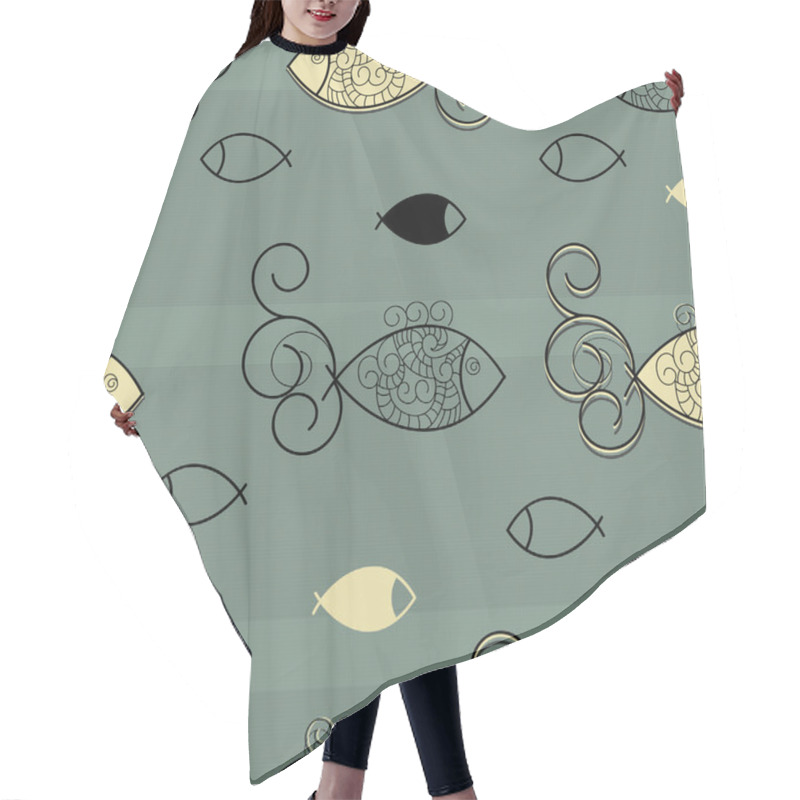 Personality  Seamless Pattern Hair Cutting Cape