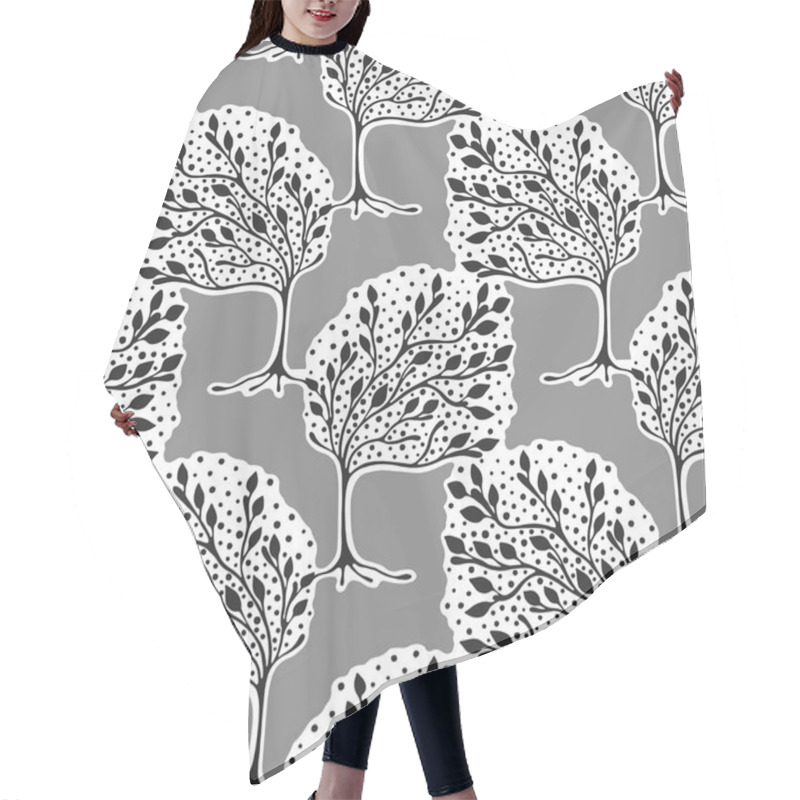 Personality  Vector Seamless Pattern, Graphic Illustration Hair Cutting Cape