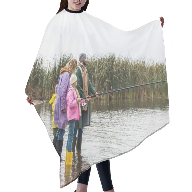 Personality  Family Fishing Together Hair Cutting Cape