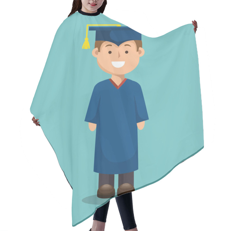 Personality  Student Graduation Uniform Icon Hair Cutting Cape