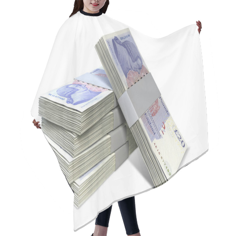 Personality  British Pound Sterling Notes Bundles Stack Hair Cutting Cape