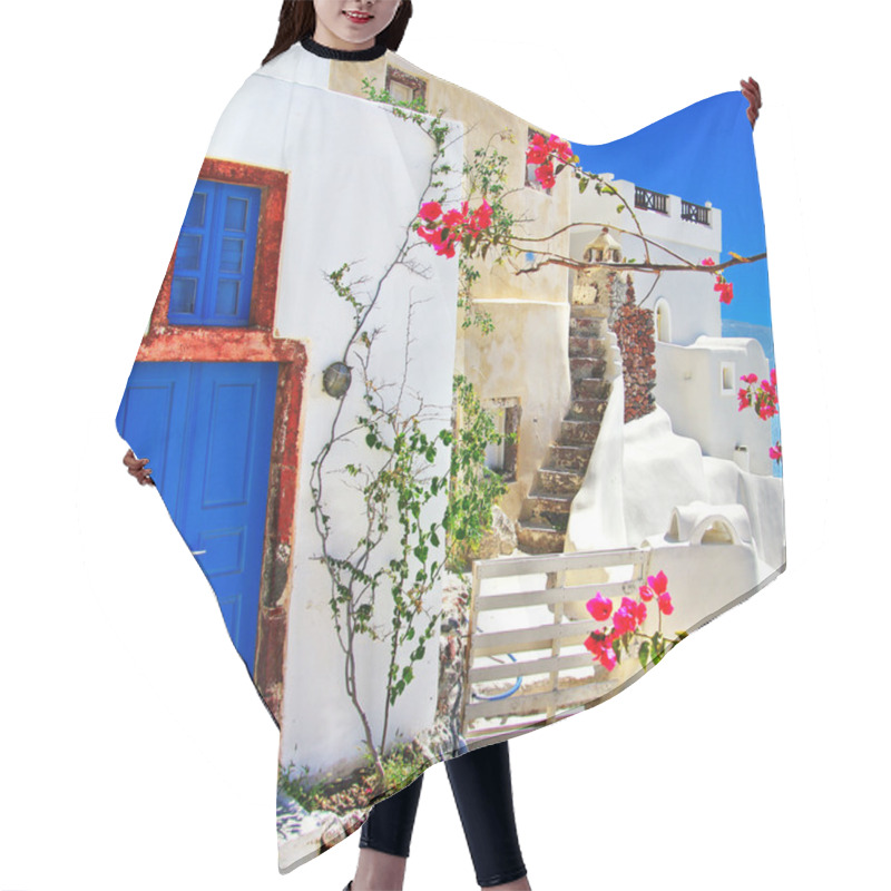 Personality  White - Blue Santorini - Traditional Architecture Hair Cutting Cape