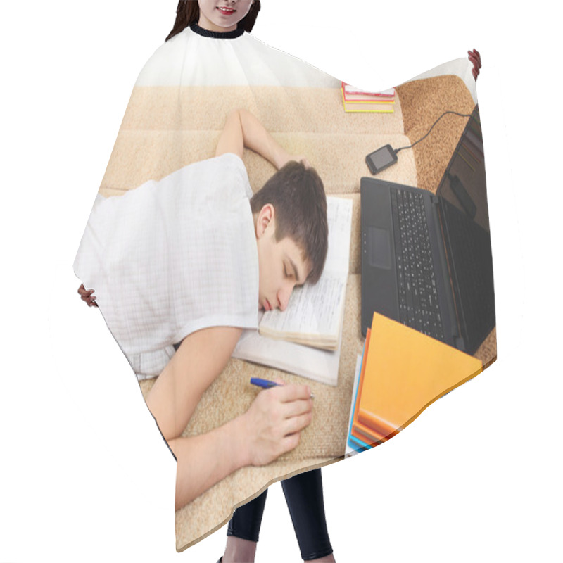 Personality  Teenager Sleeps After Learning Hair Cutting Cape