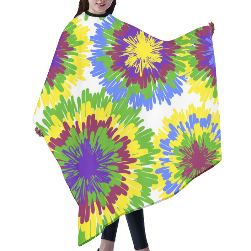 Personality  Hippie Pattern With Bright Drops Hair Cutting Cape