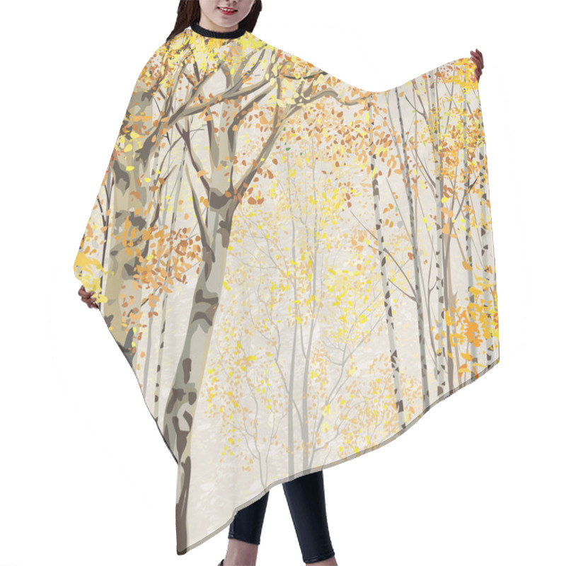 Personality  Birch Grove In Autumn Time Hair Cutting Cape