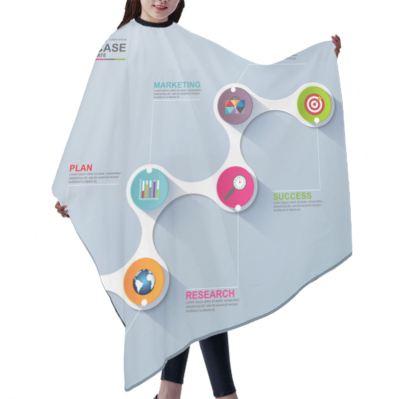 Personality  Infographics Vector Design Template Hair Cutting Cape