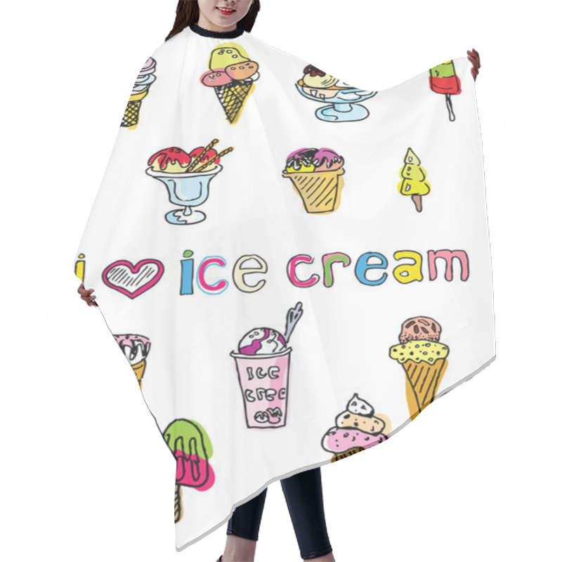 Personality  Ice Cream Hair Cutting Cape