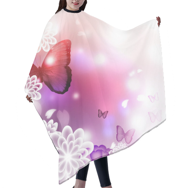 Personality  Blossoms And Butterflies Illustration Hair Cutting Cape