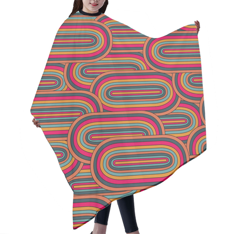 Personality  Seamless Big Oval Pattern In A Retro Style Hair Cutting Cape