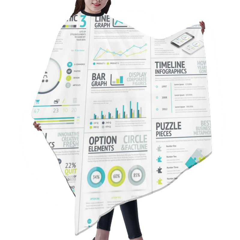 Personality  Business And Human Vector Infographic Element Big Set Collection Hair Cutting Cape