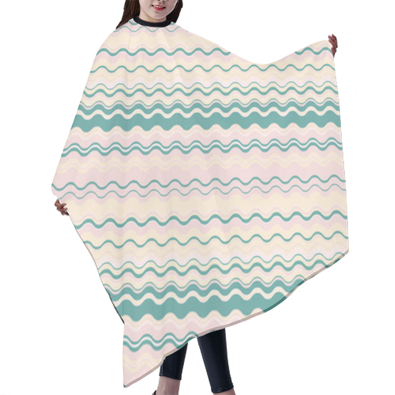 Personality  Seamless Pastel Wavy Stripes Pattern.  Perfect For Textile Design, Website Backgrounds, Packaging, And More.  Soft, Calming Colors Create A Soothing And Stylish Aesthetic. Hair Cutting Cape