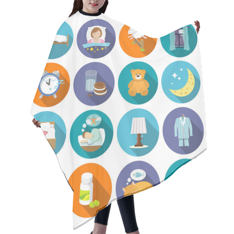 Personality  Sleep Time Icons Flat Hair Cutting Cape