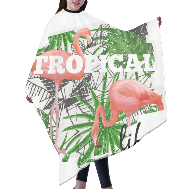 Personality  Tropical Graphic With Slogan In Vector Hair Cutting Cape