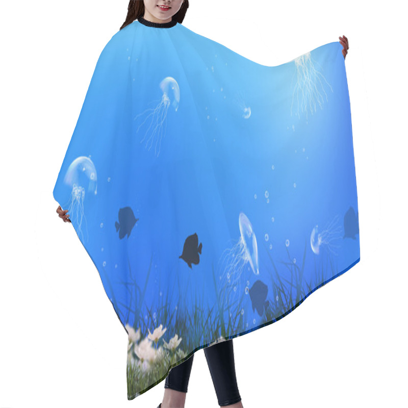 Personality  Undersea World Background Hair Cutting Cape