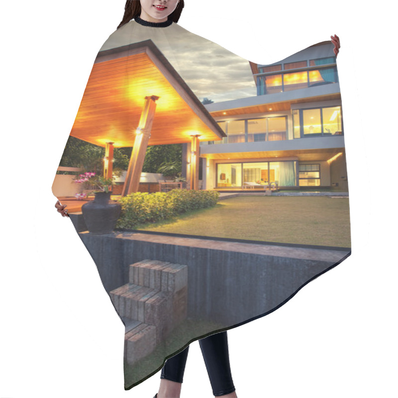 Personality  View Of Nice Modern Villa Hair Cutting Cape