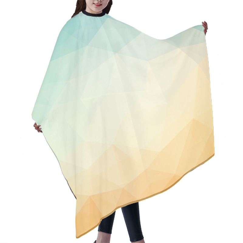 Personality  Orange - Blue Background With Triagles Hair Cutting Cape