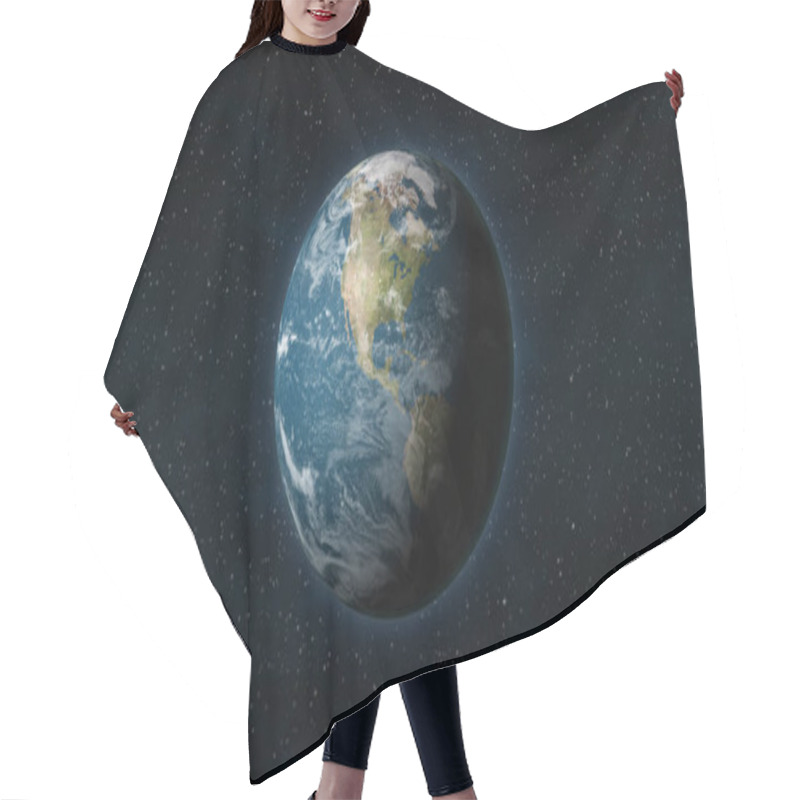 Personality  Realistic Earth From Space Centered On North America Hair Cutting Cape