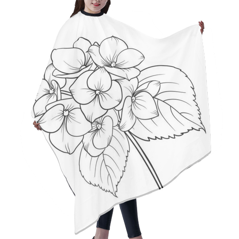 Personality  Blooming Flower Hydrangea. Hair Cutting Cape