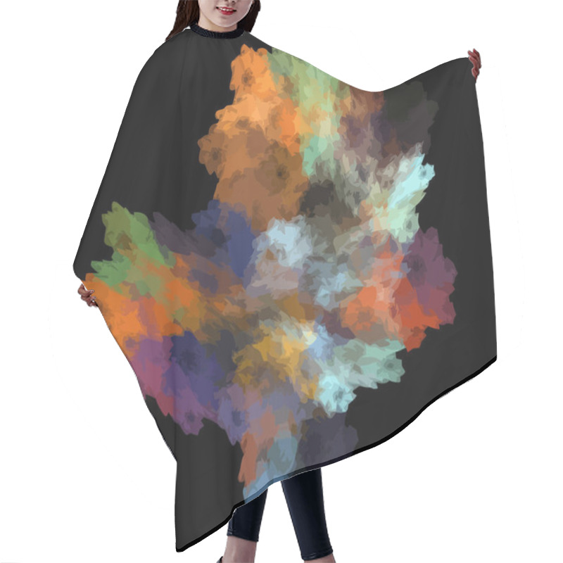 Personality  Vector Illustration Of Digital Fractal Hair Cutting Cape