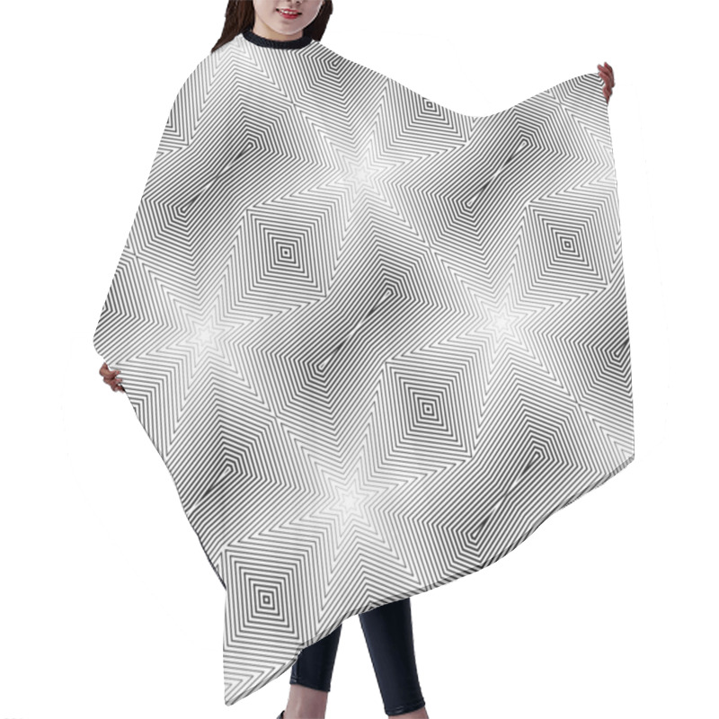 Personality  Design Seamless Monochrome Diagonal Geometric Pattern Hair Cutting Cape