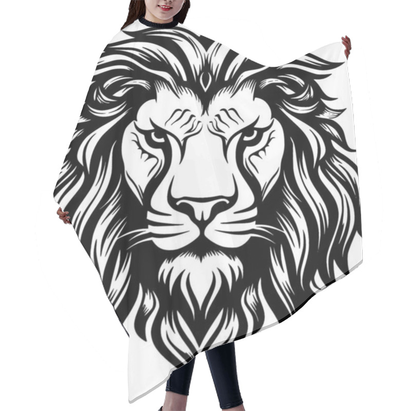 Personality  Lion - Minimalist And Flat Logo - Vector Illustration Hair Cutting Cape