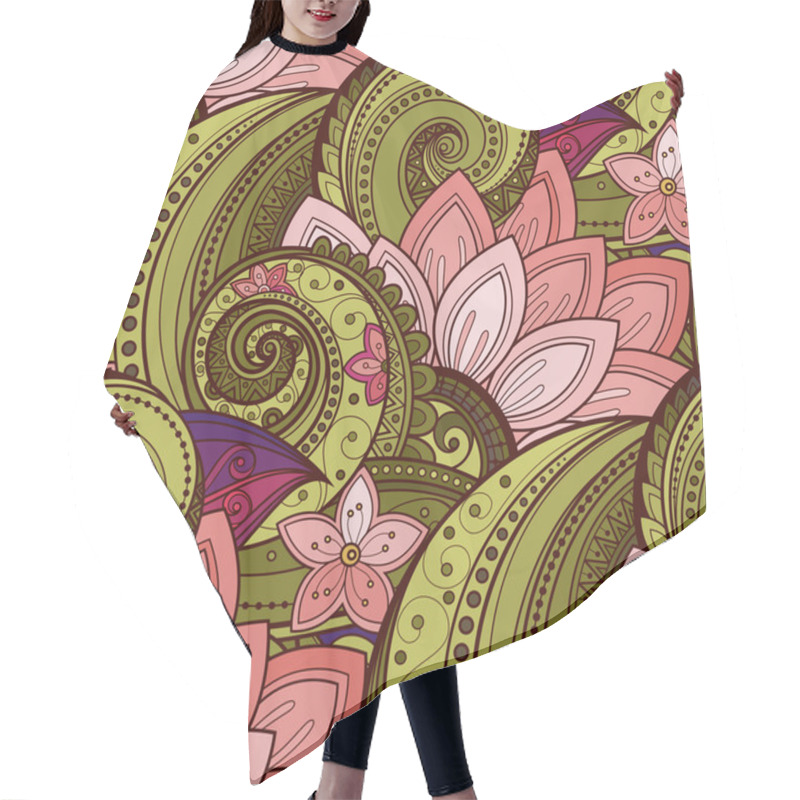 Personality  Seamless Floral Pattern Hair Cutting Cape