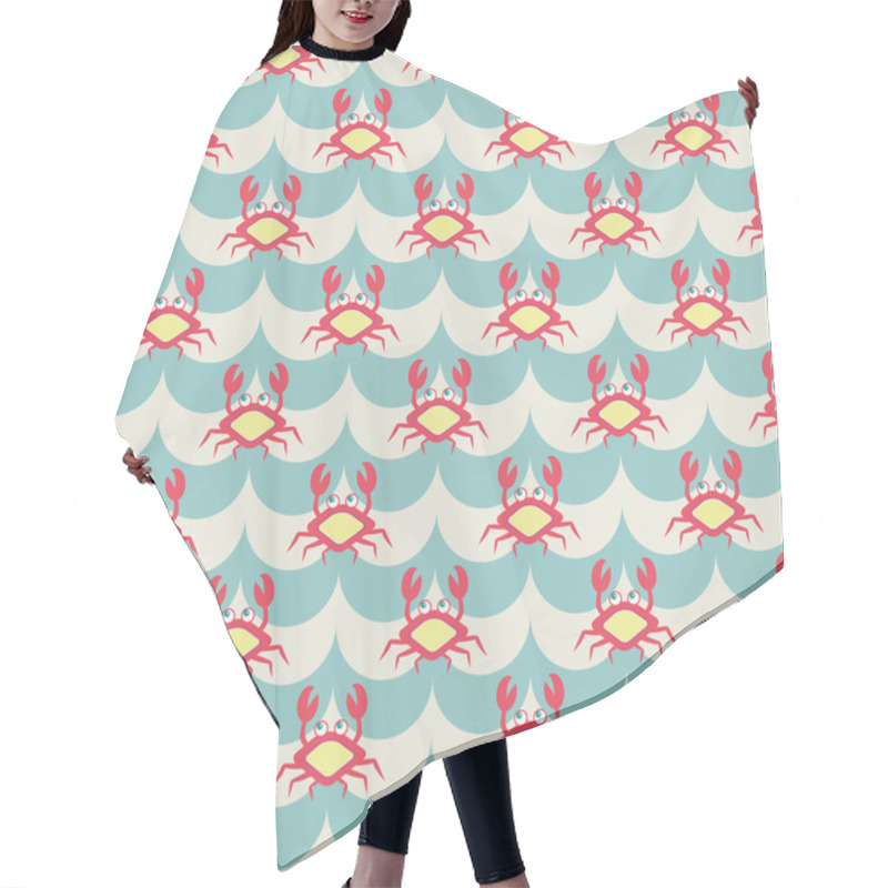 Personality  Happy Crabs Pattern Hair Cutting Cape