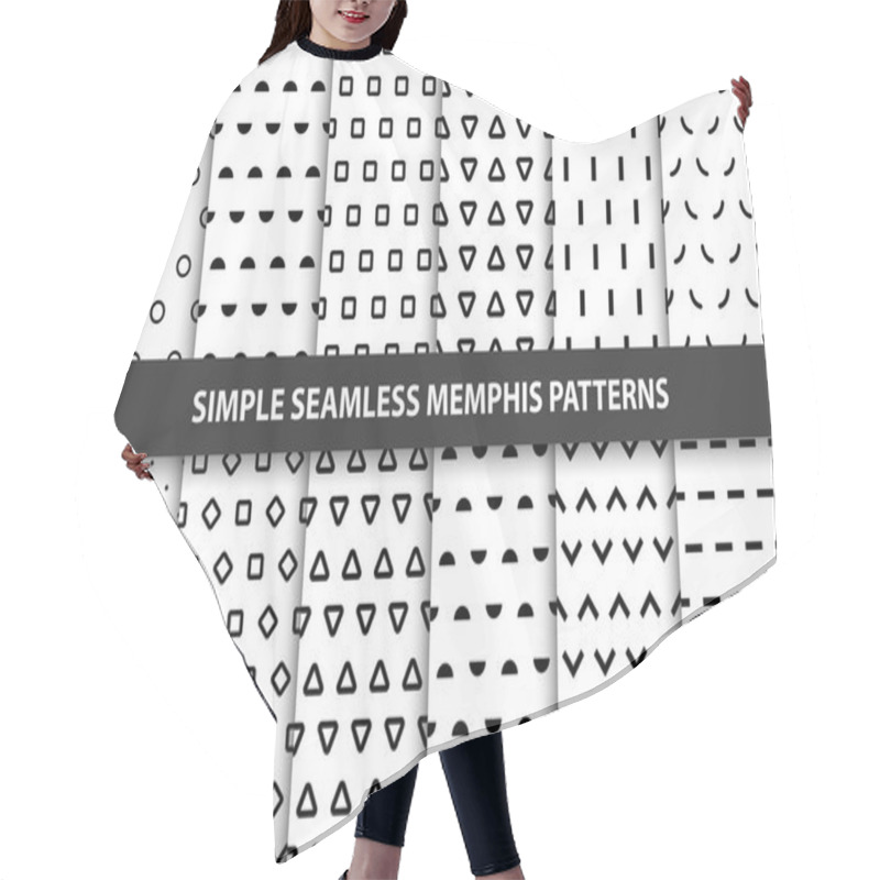 Personality  Collection Of Simple Seamless Geometric Patterns. Memphis Design. Hair Cutting Cape