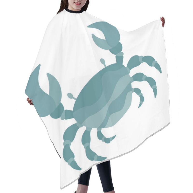 Personality  Sea Crab, Illustration, Vector On White Background. Hair Cutting Cape