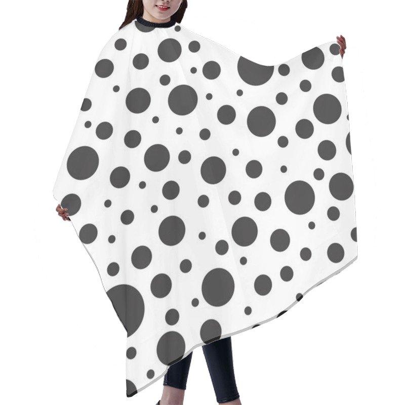 Personality  Seamless Abstract Pattern Of Circles And Dots On White. Hair Cutting Cape