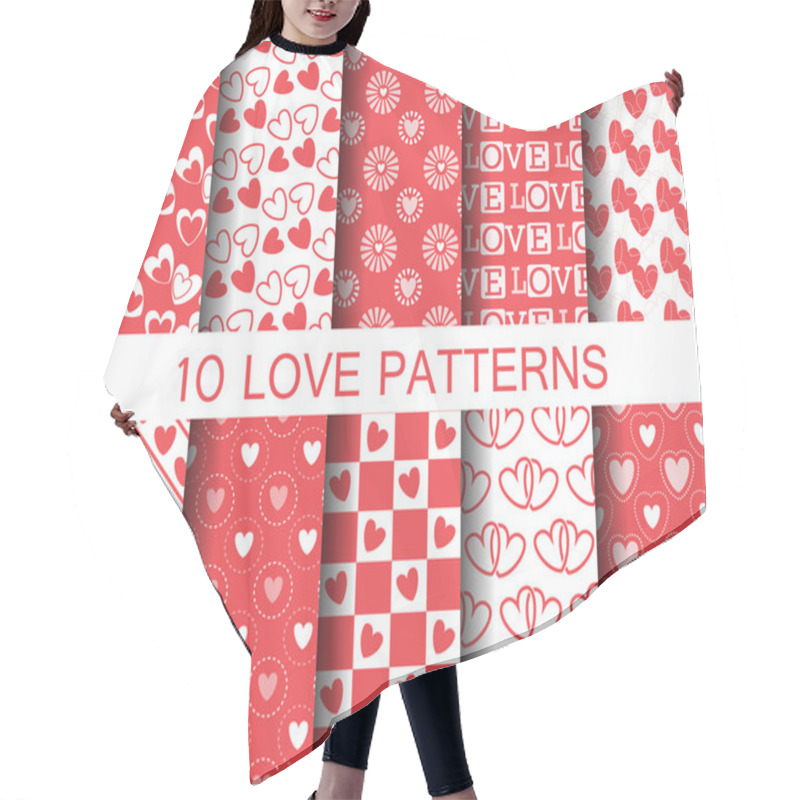 Personality  Set Of Heart And Sweet Patterns Hair Cutting Cape