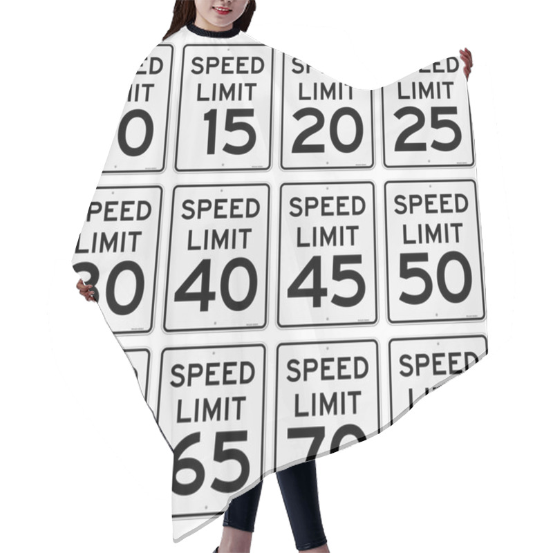 Personality  Speed Limit Sign Set Hair Cutting Cape