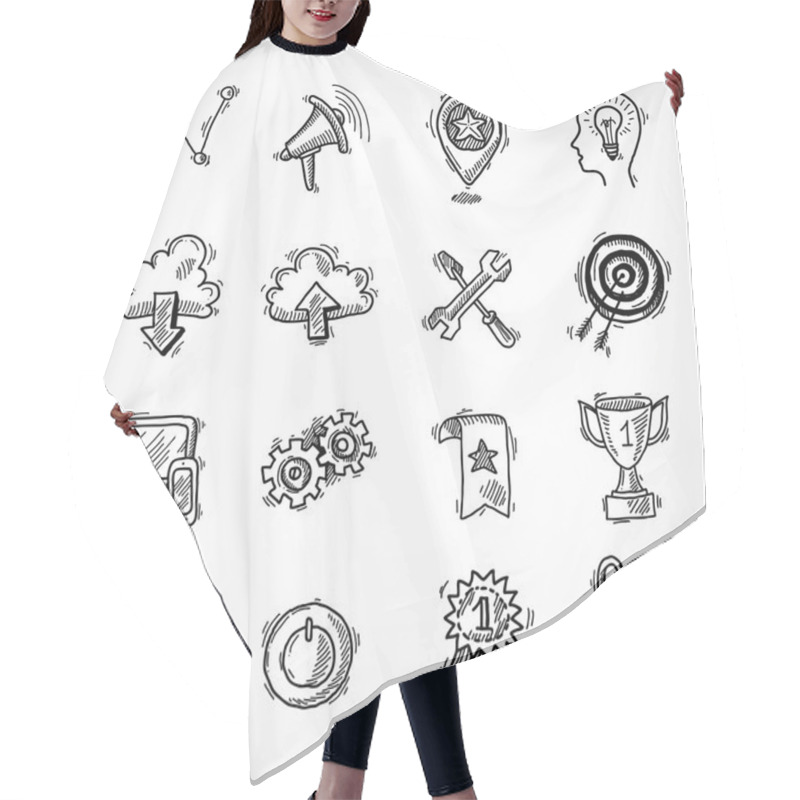 Personality  SEO Internet Marketing Sketch Set Hair Cutting Cape