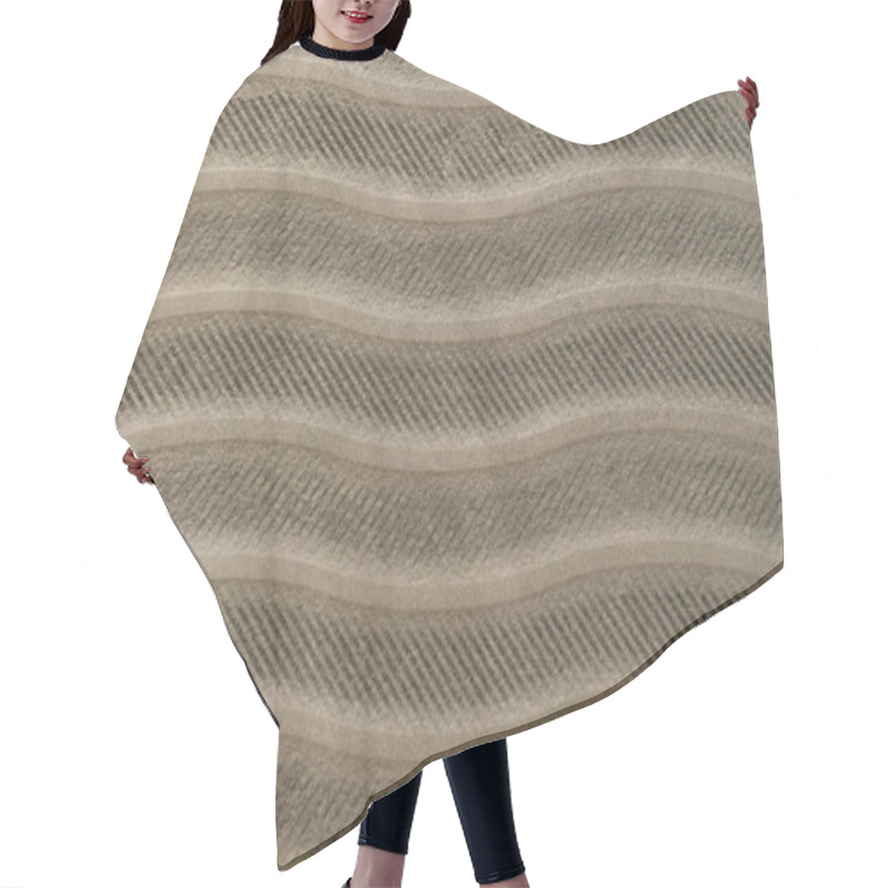 Personality  Grey, Cement Textured Surface, With Horizontal Wavy Lines, Top View Hair Cutting Cape