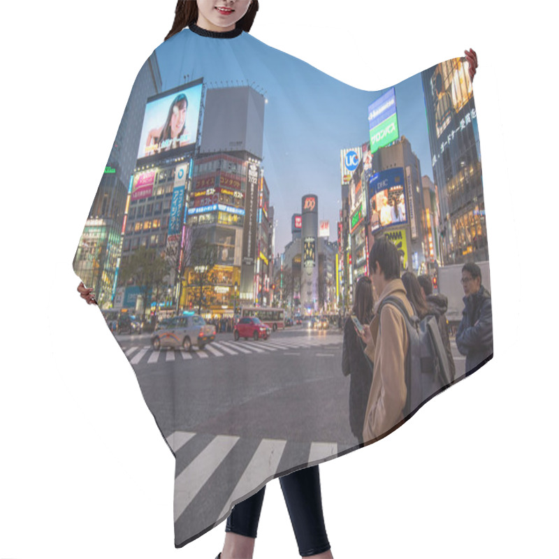 Personality  Shibuya Crossing At Night In Tokyo, Japan Hair Cutting Cape