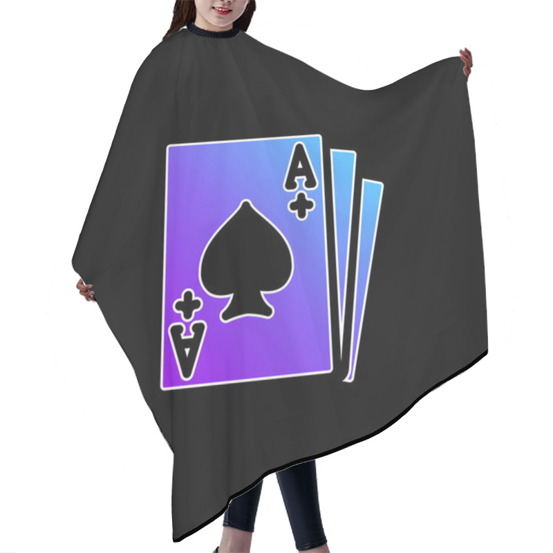 Personality  Ace Of Spades Blue Gradient Vector Icon Hair Cutting Cape