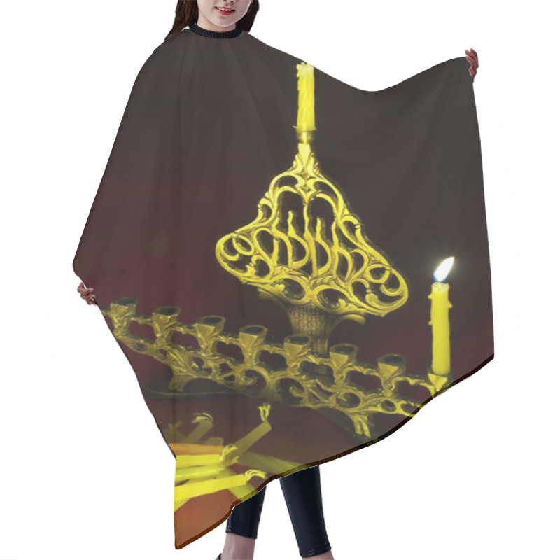 Personality  Hanuka Candles In Hanukkiya Hair Cutting Cape