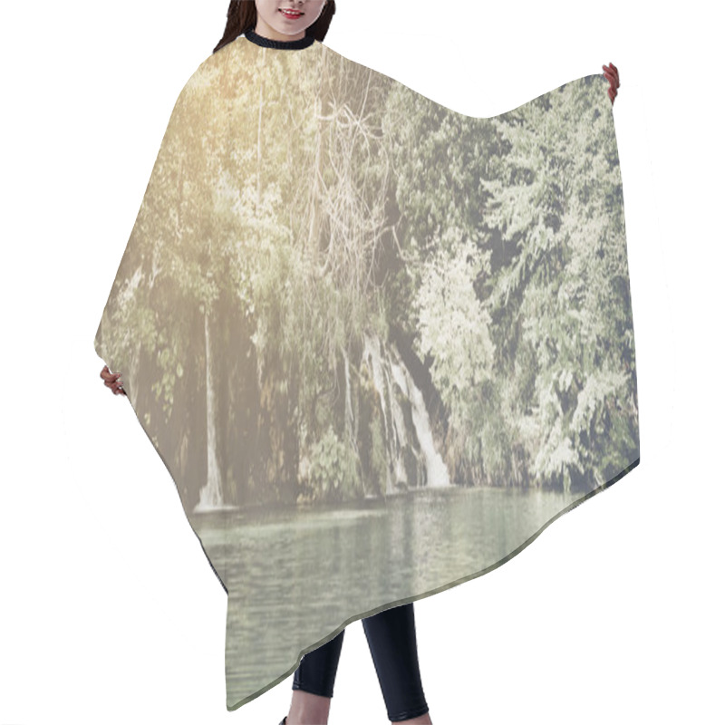 Personality  Retro Waterfall With Sunlight Hair Cutting Cape