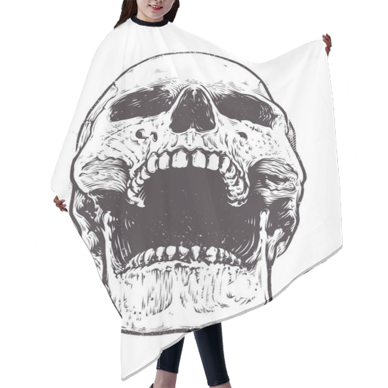 Personality  Anatomic Skull Vector Hair Cutting Cape